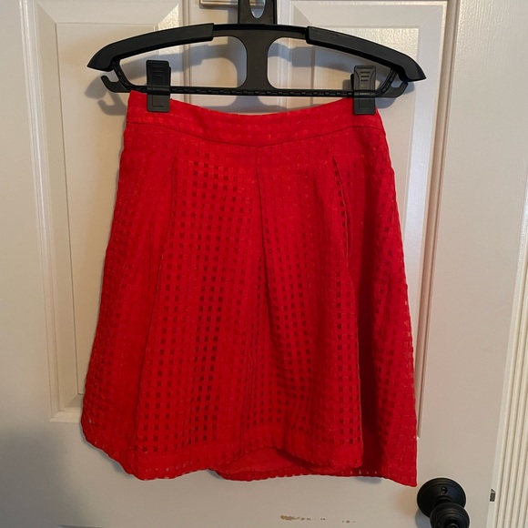 Harlowe and Graham Red A-Line Mini Skirt - Picture 3 of 12